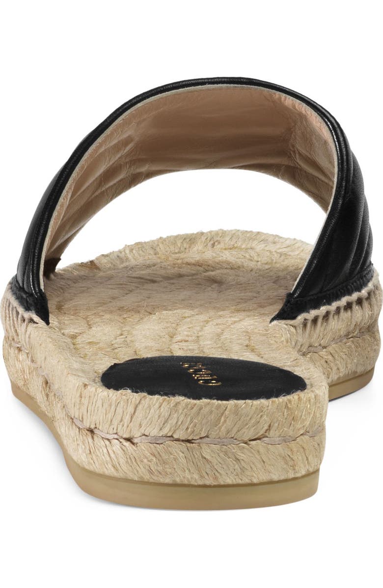 Gucci Pilar GG Matelassé Espadrille Slide Sandal, Alternate, color,