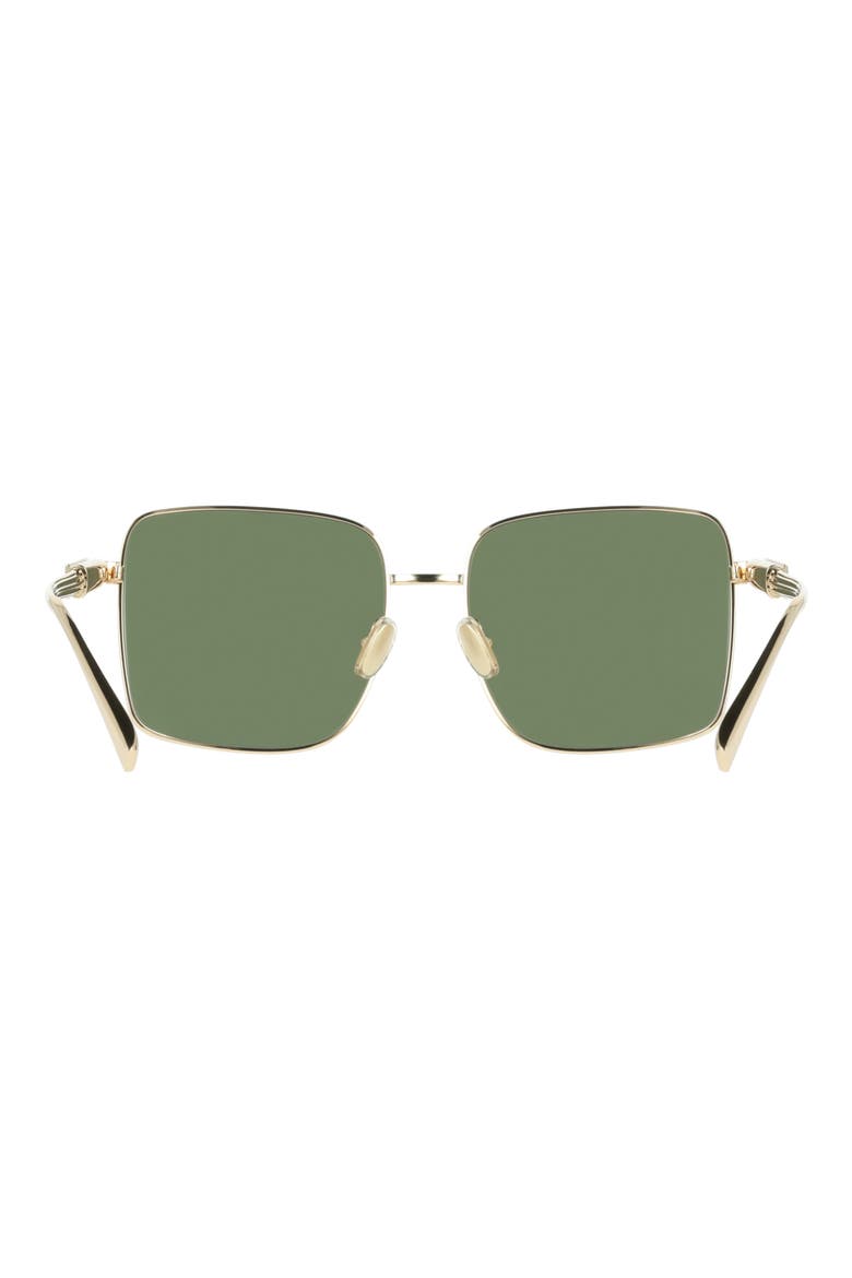 57mm Square Sunglasses, Alternate, color, GOLD/ GREEN