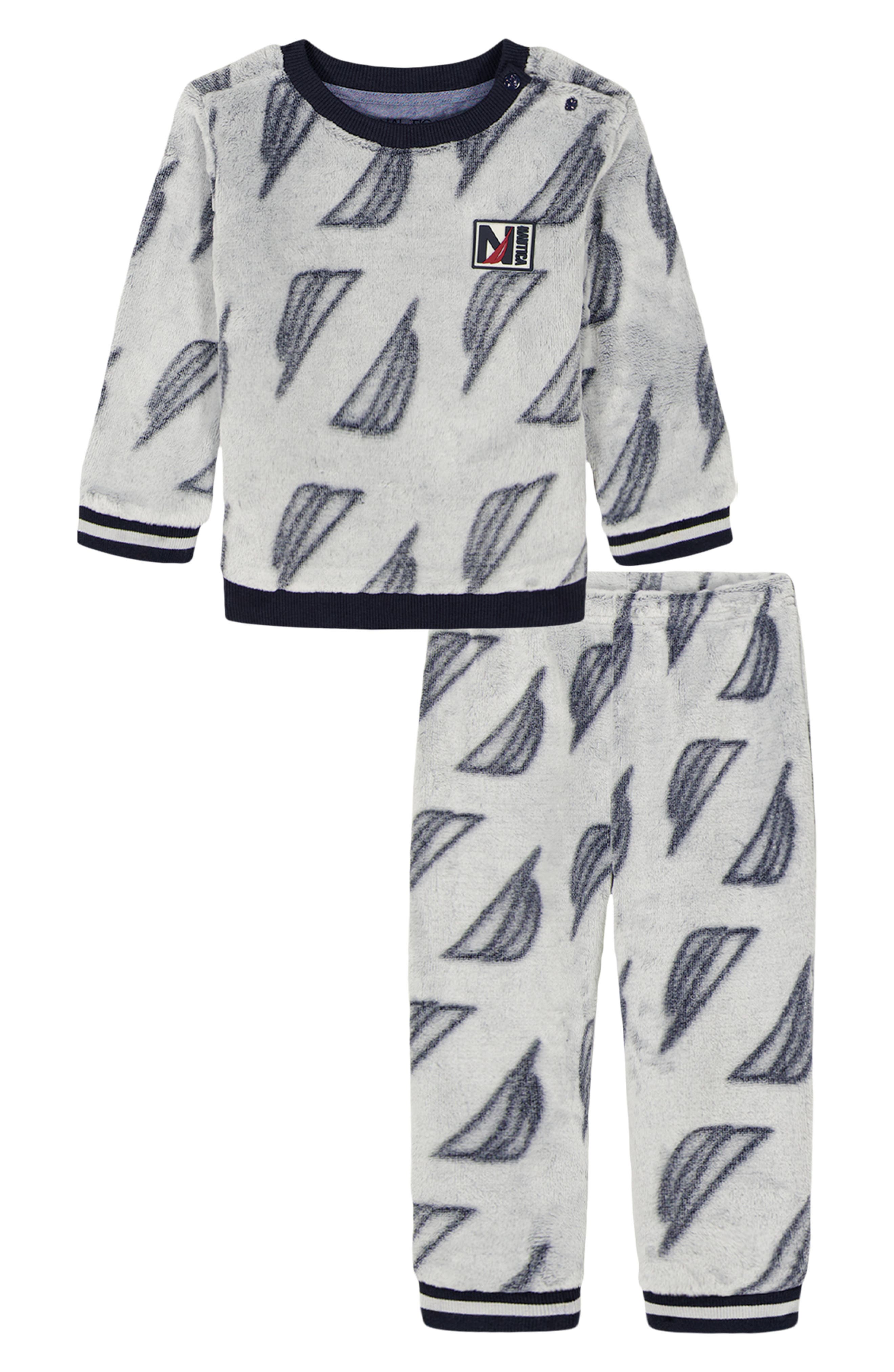 Nautica Sail Print Velour Sweater & Pants Set