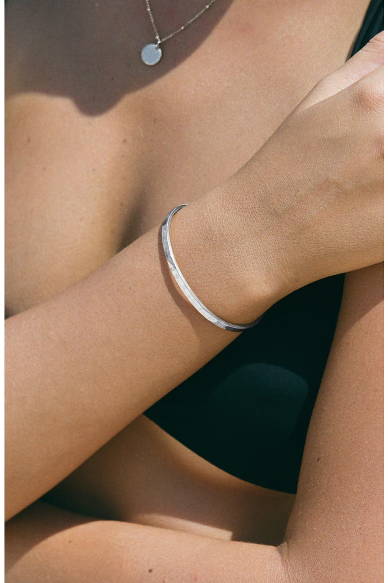 Hammered Cuff, Alternate, color, Silver