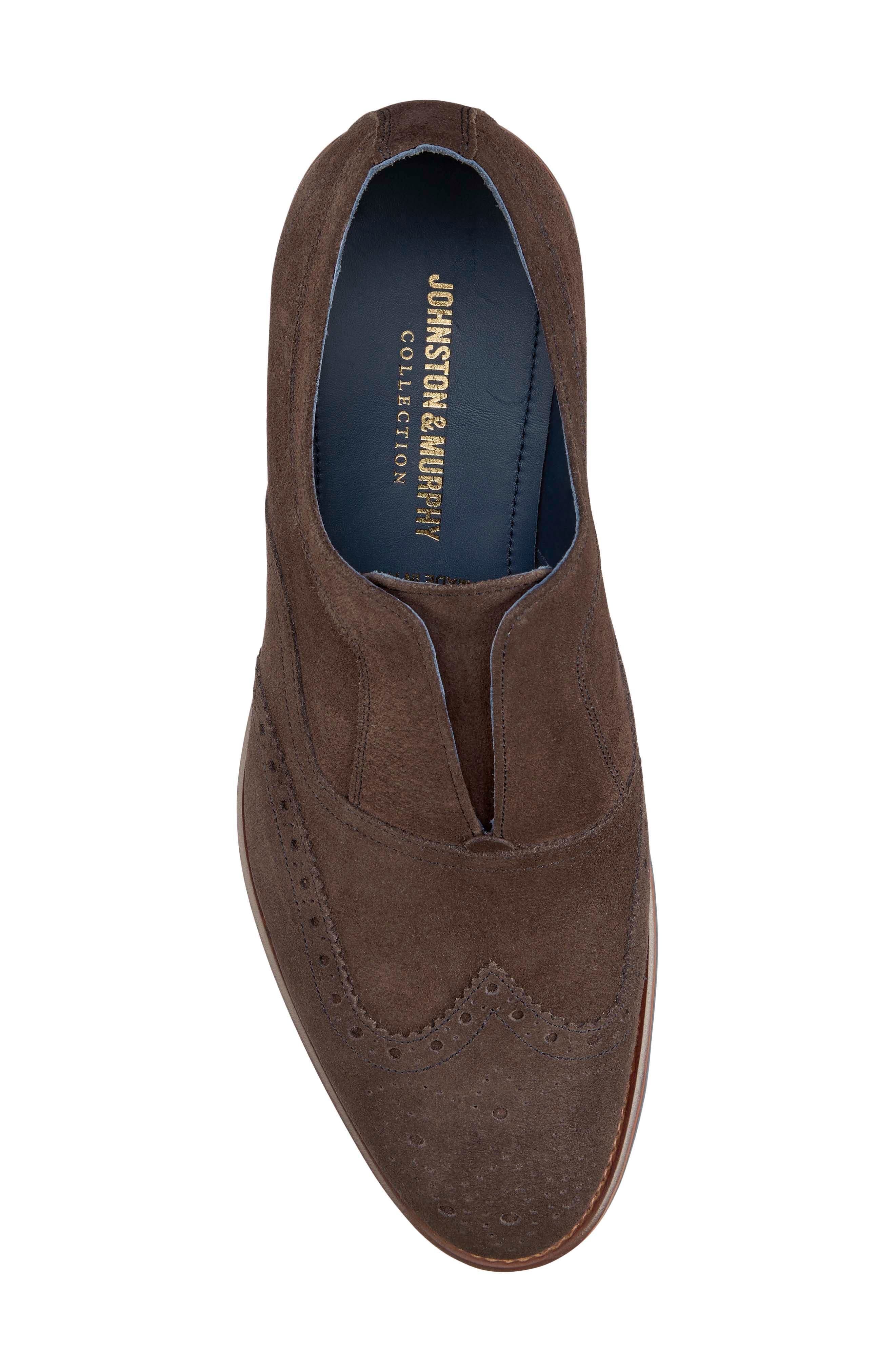 JOHNSTON & MURPHY COLLECTION Ashford Wingtip Shoe, Alternate, color, Dark Gray Suede
