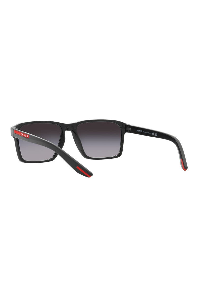 58mm Gradient Rectangular Sunglasses, Alternate, color, BLACK
