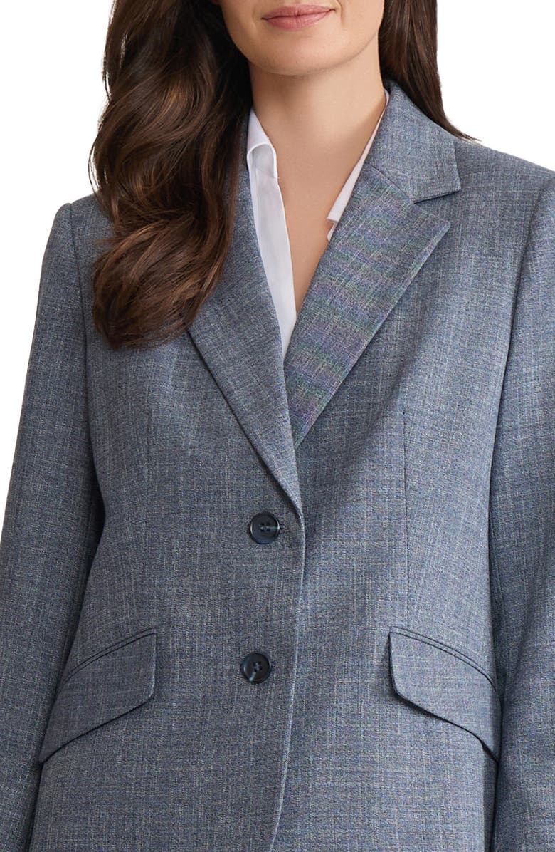 Jones New York Two-Button Blazer, Alternate, color, Mid Indigo