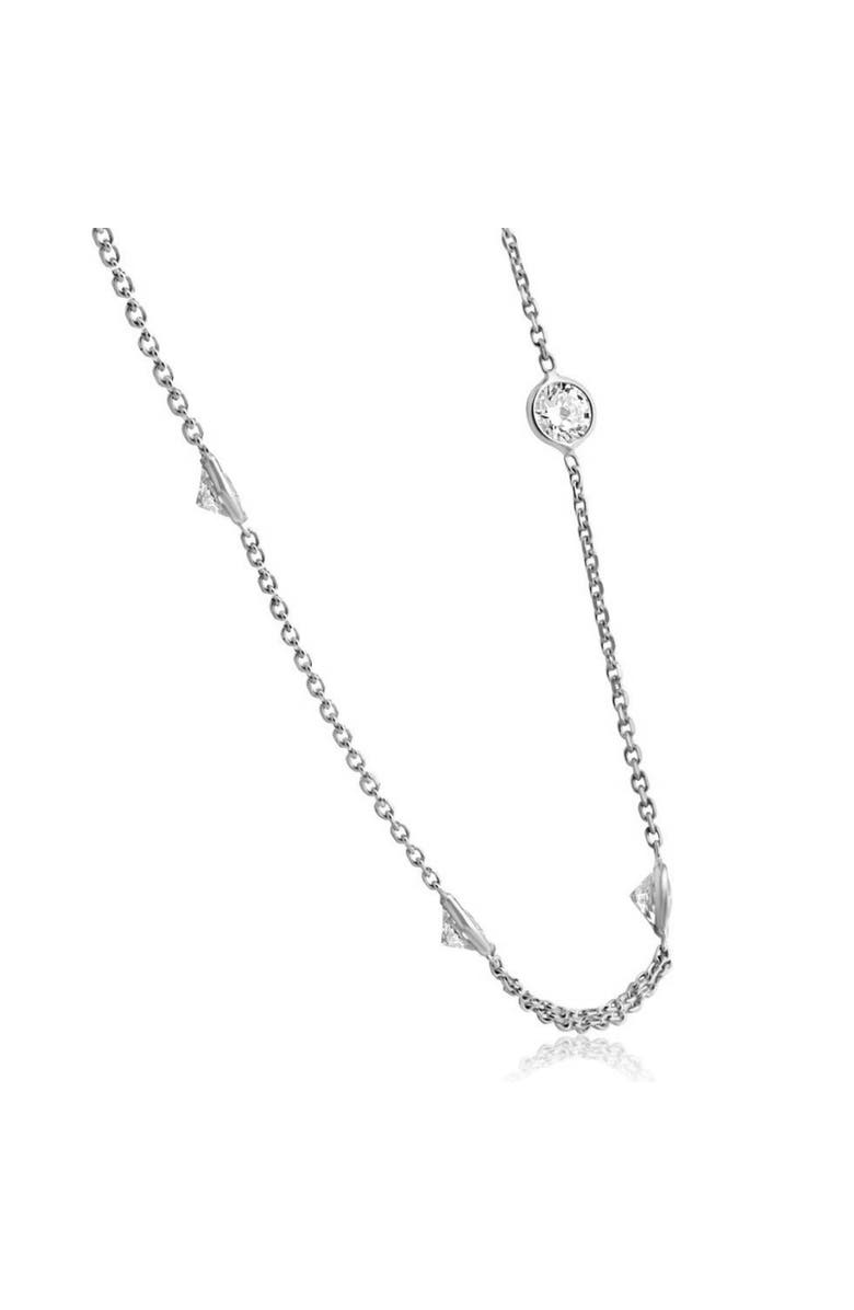 Bliss Diamond 4Ct Diamonds By The Yard Necklace 14K Gold Lab Grown Station Pendant, Alternate, color, 14K White Gold