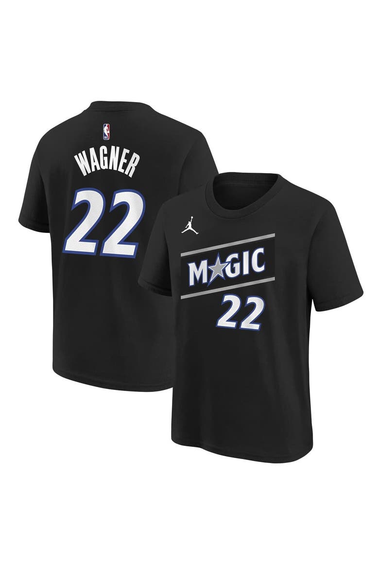 Youth Jordan Brand Franz Wagner Black Orlando Magic Name & Number T-Shirt - Statement Edition, Main, color, Black