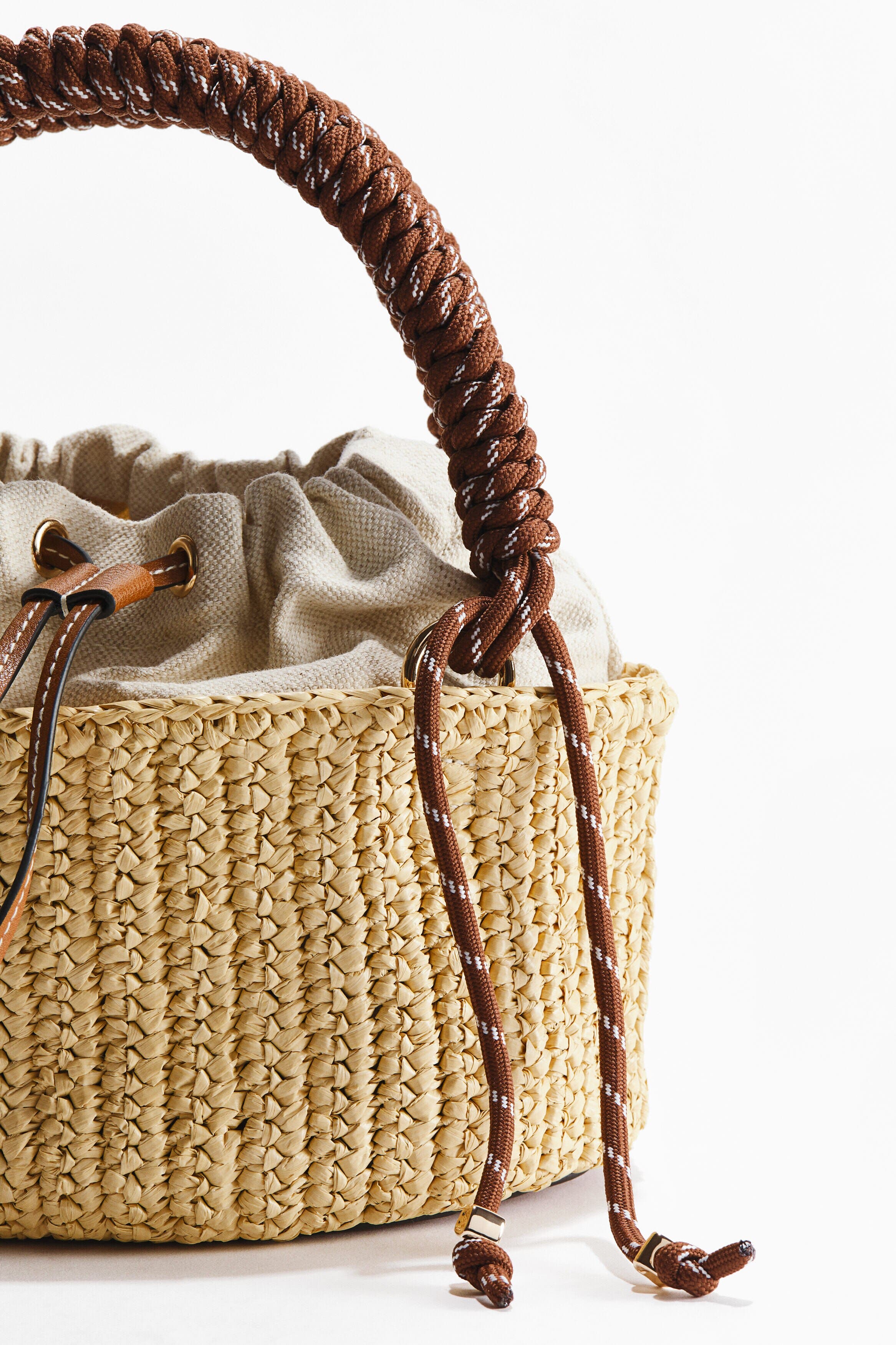 H&M Straw Tote Bag, Alternate, color, Beige