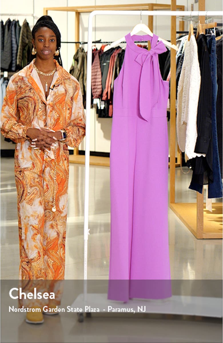 Bow Sleeeveless Crepe Jumpsuit, sales video thumbnail