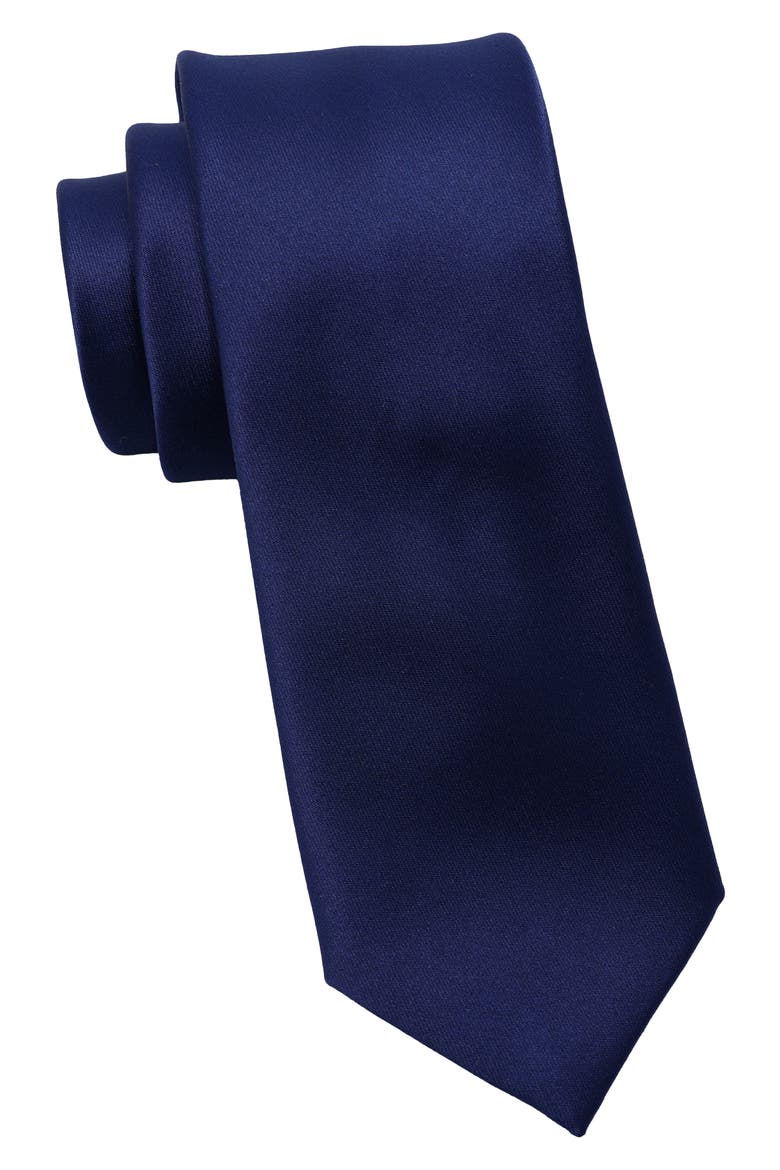 Iridescent Solid Tie, Main, color, NAVY
