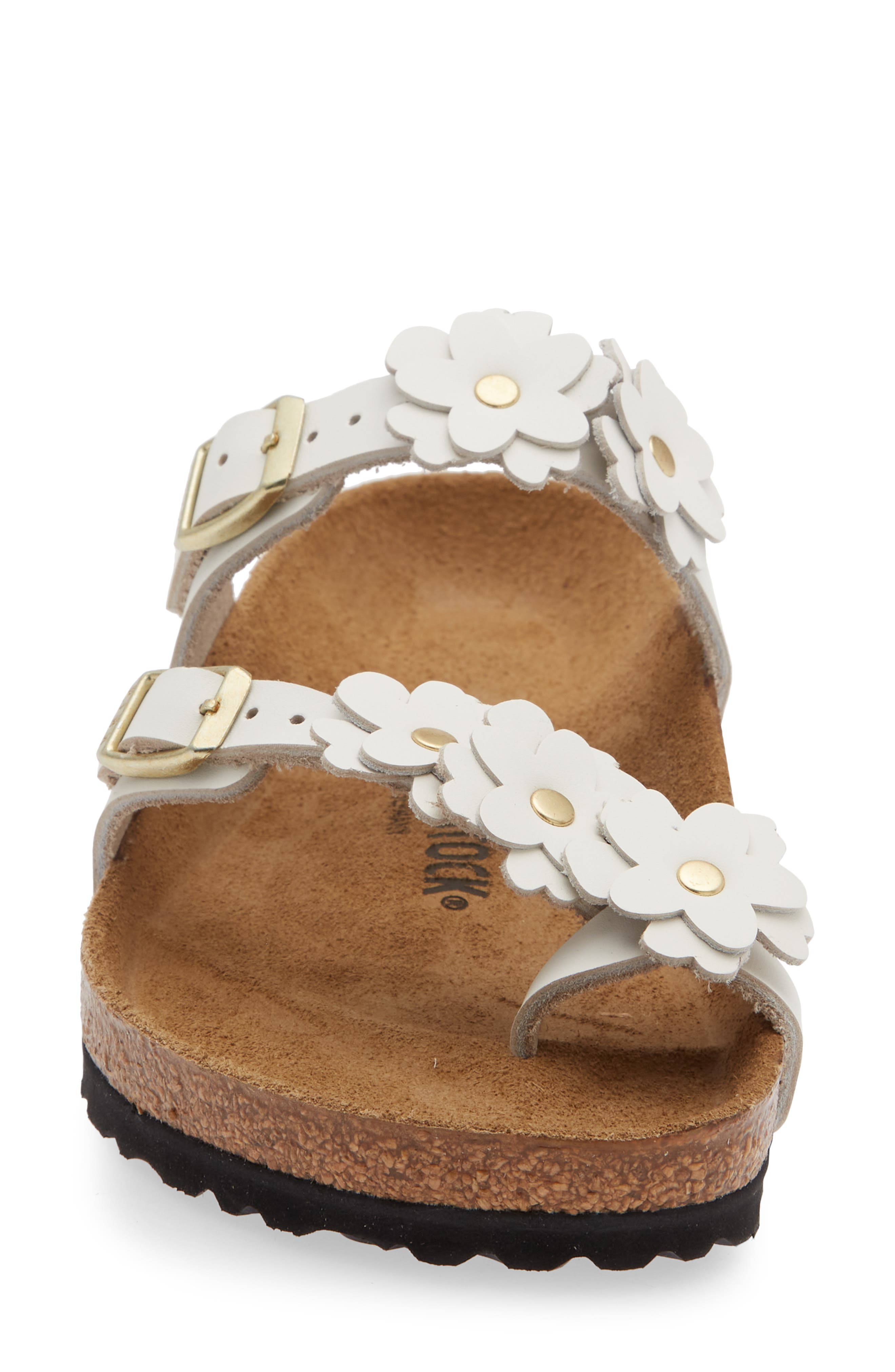 Birkenstock Mayari Flowers Toe Loop Sandal, Alternate, color, White
