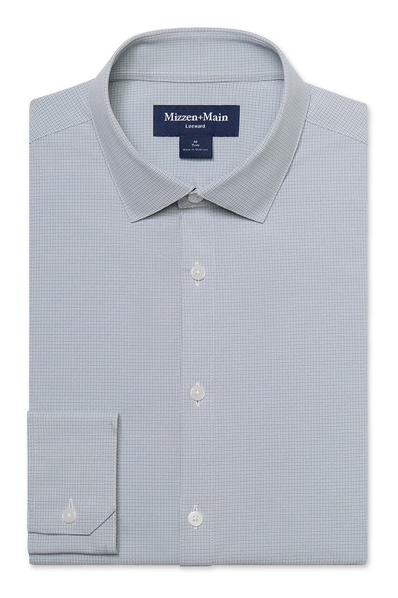 Halyard Trim Fit Plaid Short Sleeve Performance Button-Up Shirt, Alternate, color, HEMLOCK LEVI PLAID
