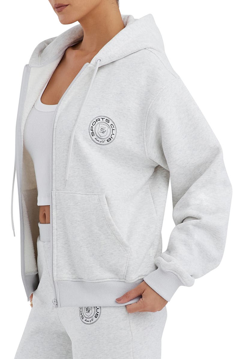 HOUSE OF CB Mirage Cotton Blend Hoodie, Alternate, color, Light Grey Marl
