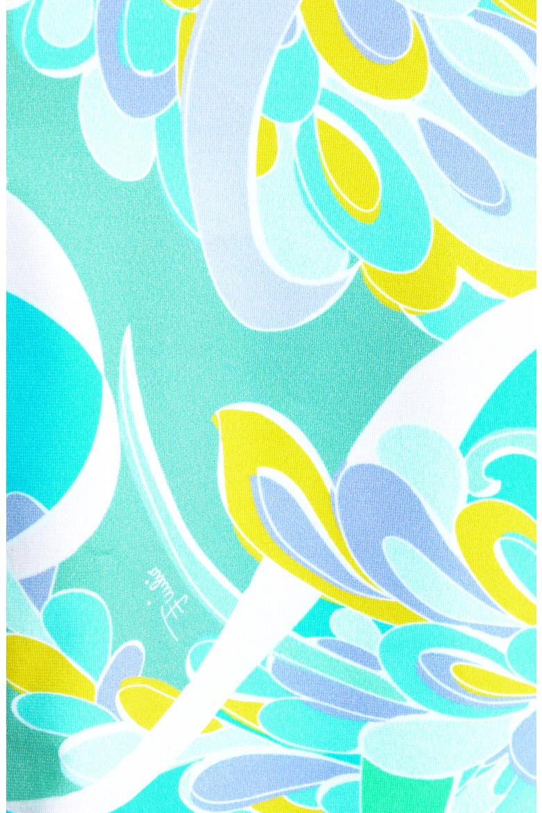 Lily Print Triangle Bikini Top, Alternate, color, TURQUOISE WISTERIA