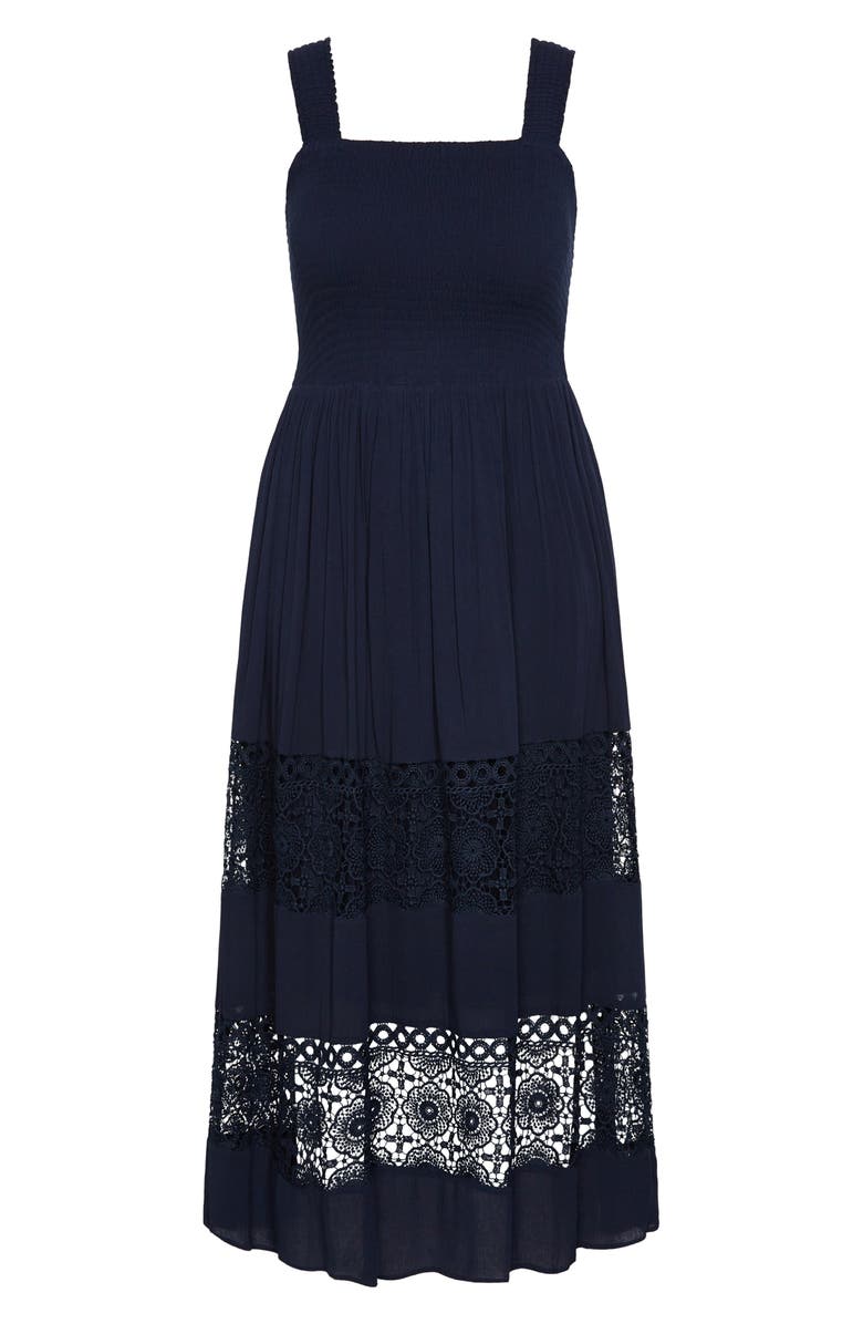 City Chic By the Beach Lace Inset Maxi Sundress, Alternate, color,