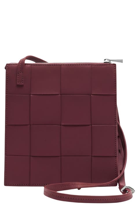 Polly Woven Leather Crossbody Bag