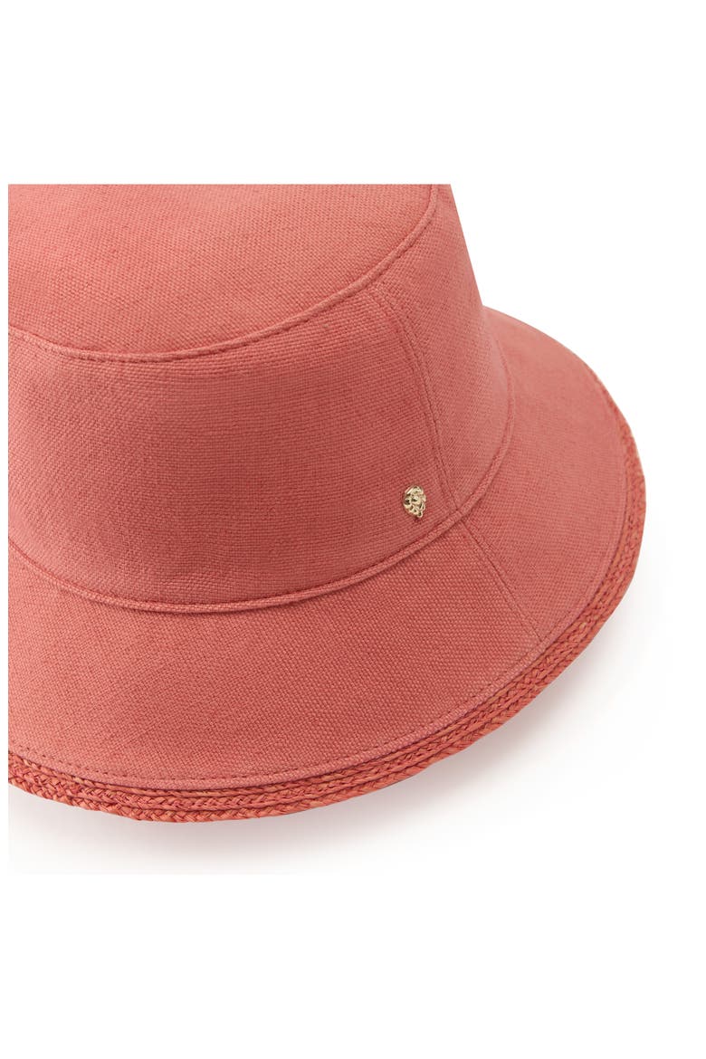 Nazar UPF 50+ Cotton & Raffia Bucket Hat, Alternate, color, POMELO