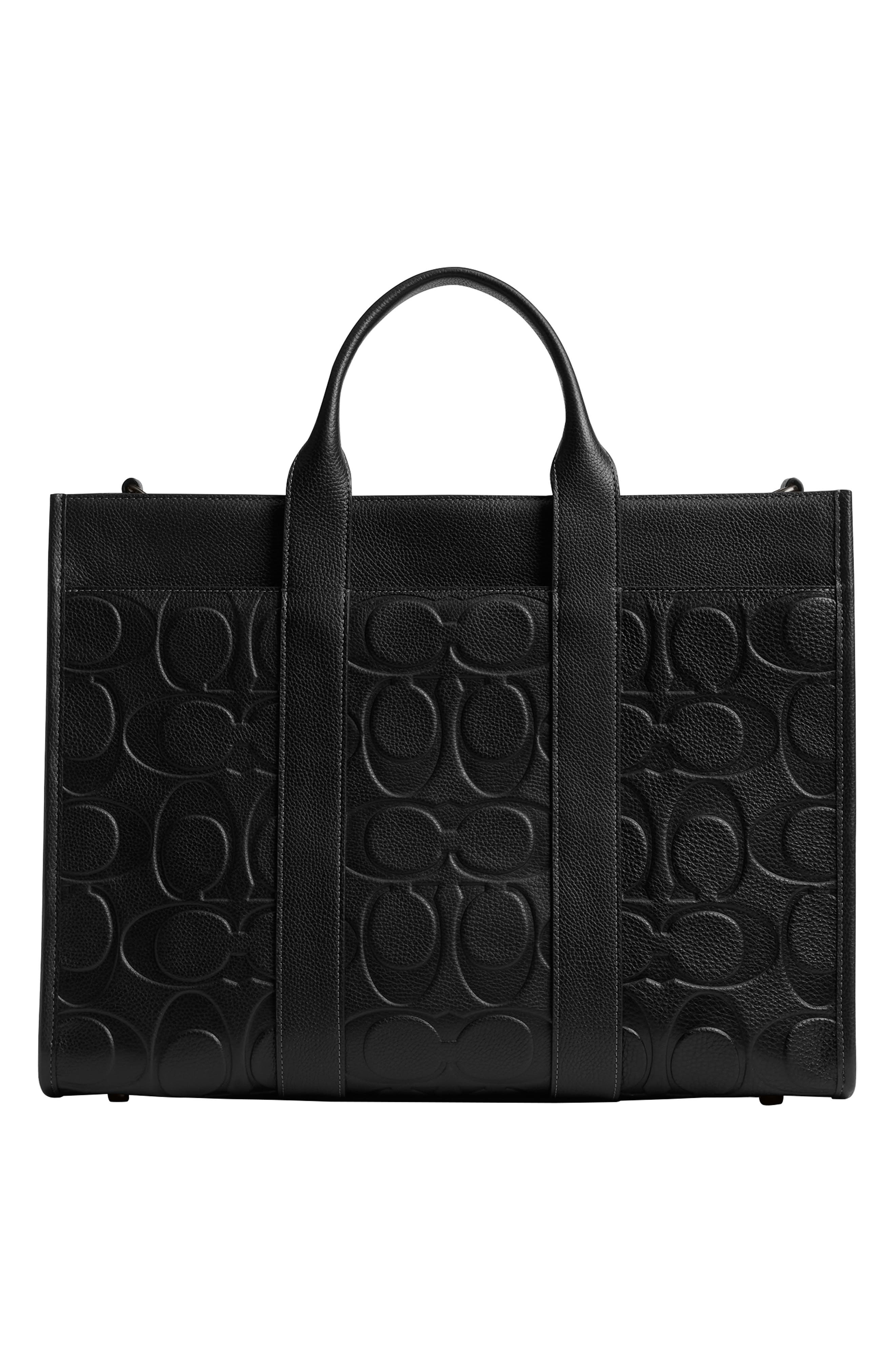COACH Wesley Maxi Signature Embossed Leather Tote, Alternate, color, 