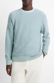 Vince Geometric Jacquard Wool & Cotton Blend Crewneck Sweater