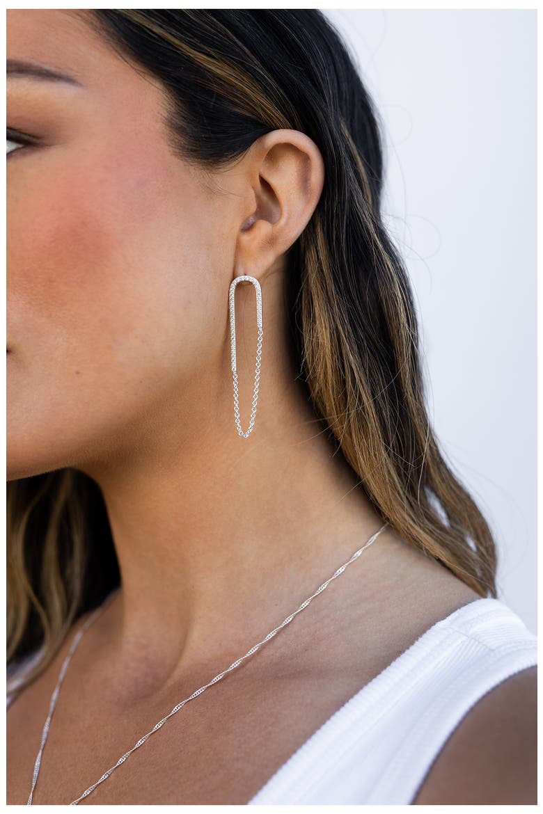 Jolene Crystal Chain Drop Earrings, Alternate, color, SILVER