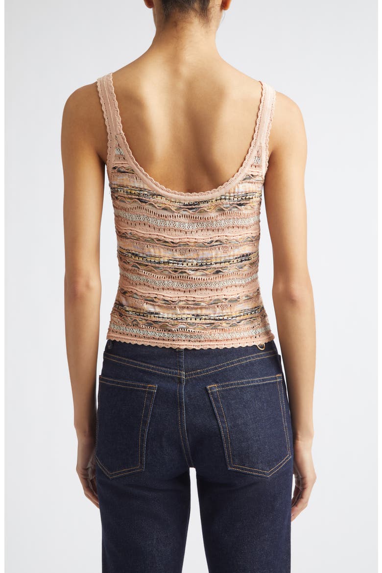 Clotide Multi Stitch Pointelle Tank, Alternate, color, HIBISCUS