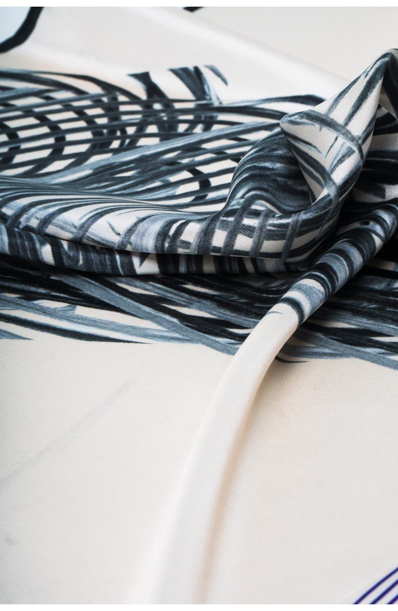 Mèsan Organic Square Mulberry Silk Scarf, Alternate, color, Black And Neutrals