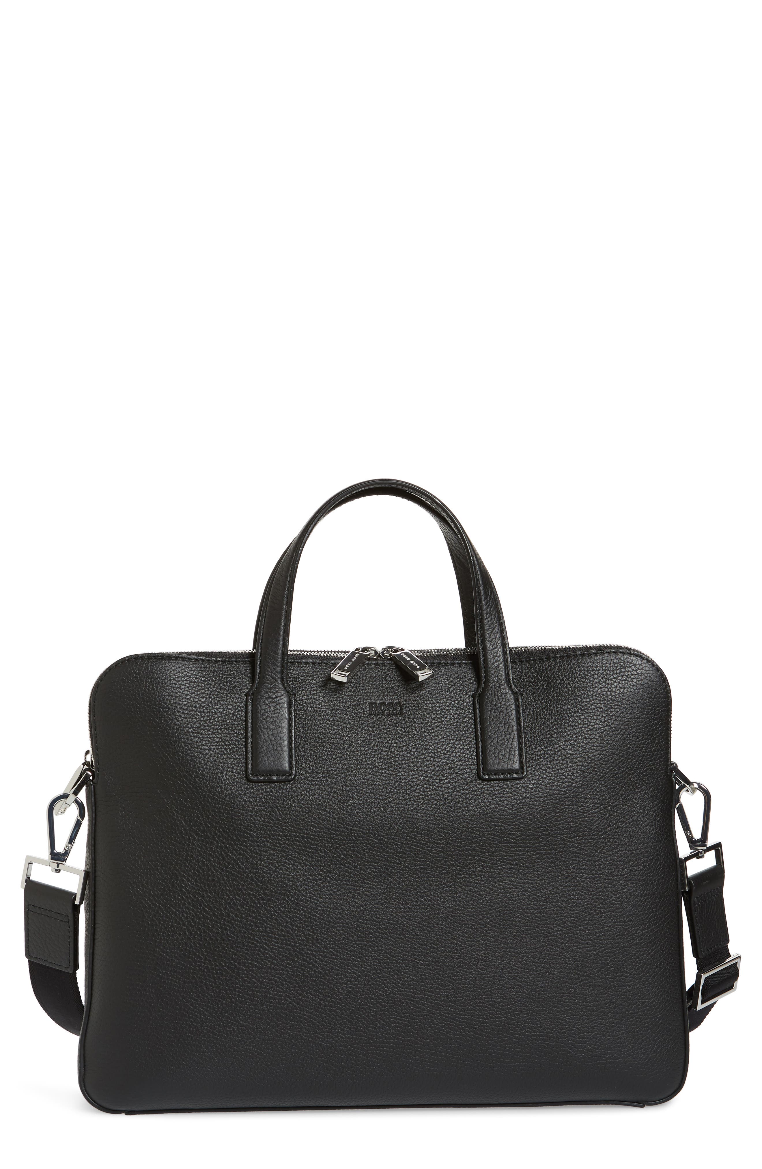 BOSS Crosstown Leather Document Case, Main, color, 