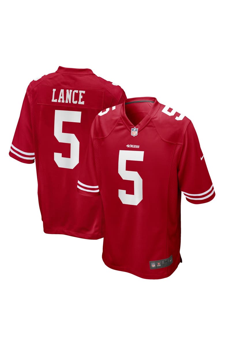 Nike Men's Nike Trey Lance Scarlet San Francisco 49ers Game Jersey, Main, color, 
