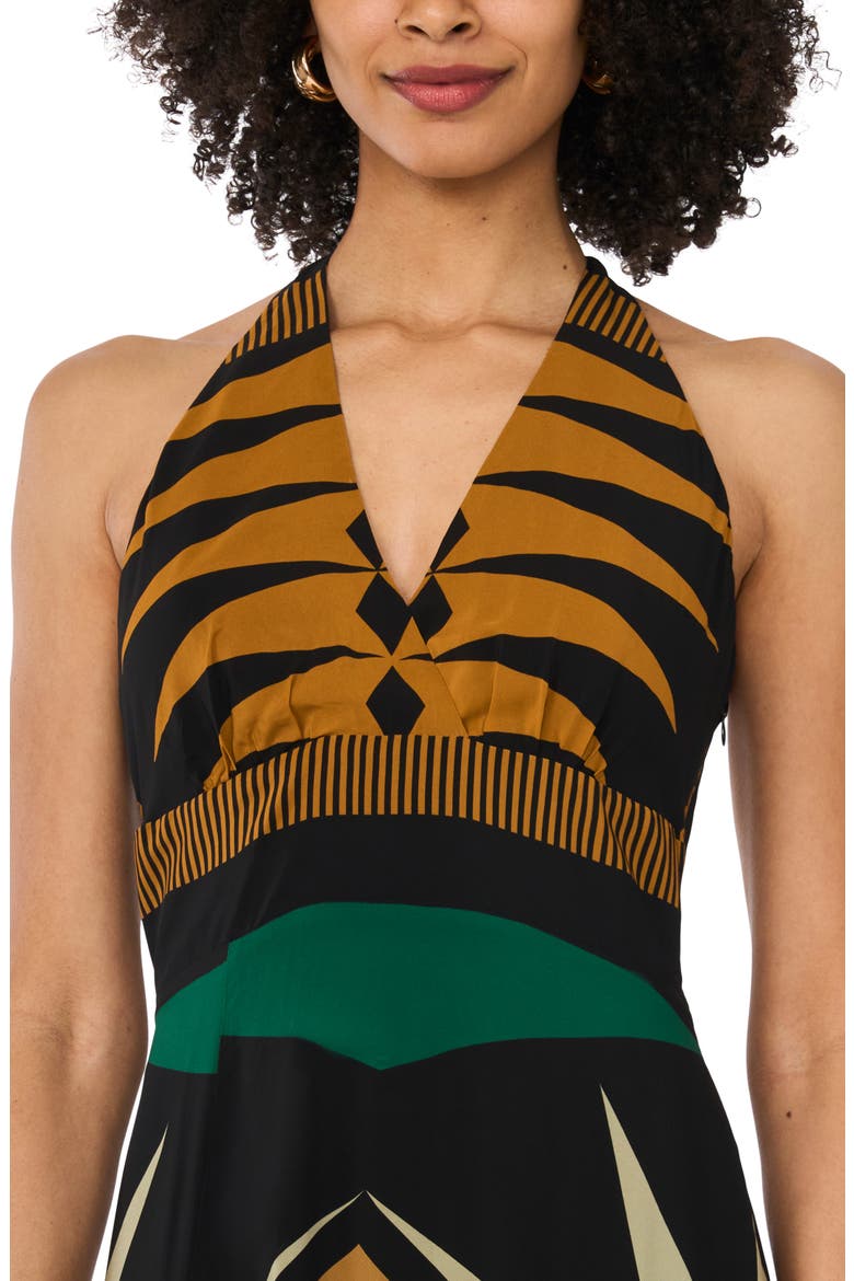Mixed Print Racerback Midi Dress, Alternate, color, RICH BLACK