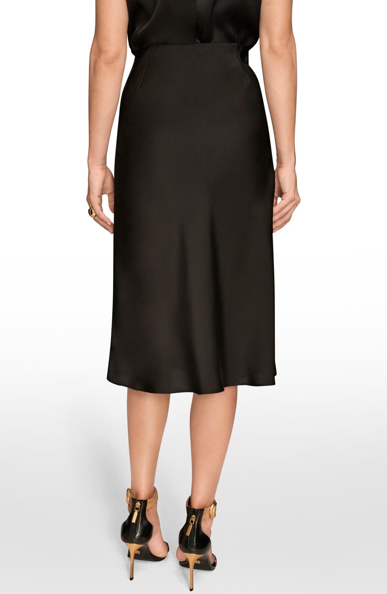 Donna Karan New York Satin Midi Skirt, Alternate, color, Black