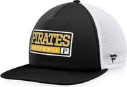 MAJESTIC Men's Majestic Black/White Pittsburgh Pirates Foam Trucker Snapback Hat