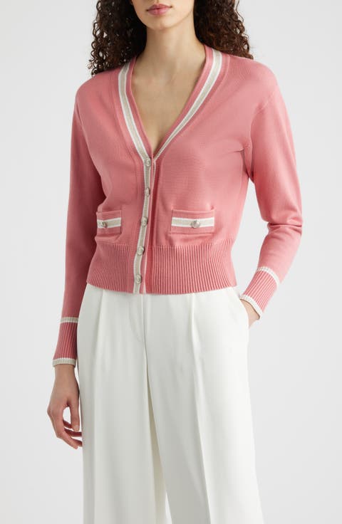 The Kiva Metallic Stripe Cardigan