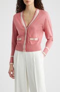 Elie Tahari The Kiva Metallic Stripe Cardigan