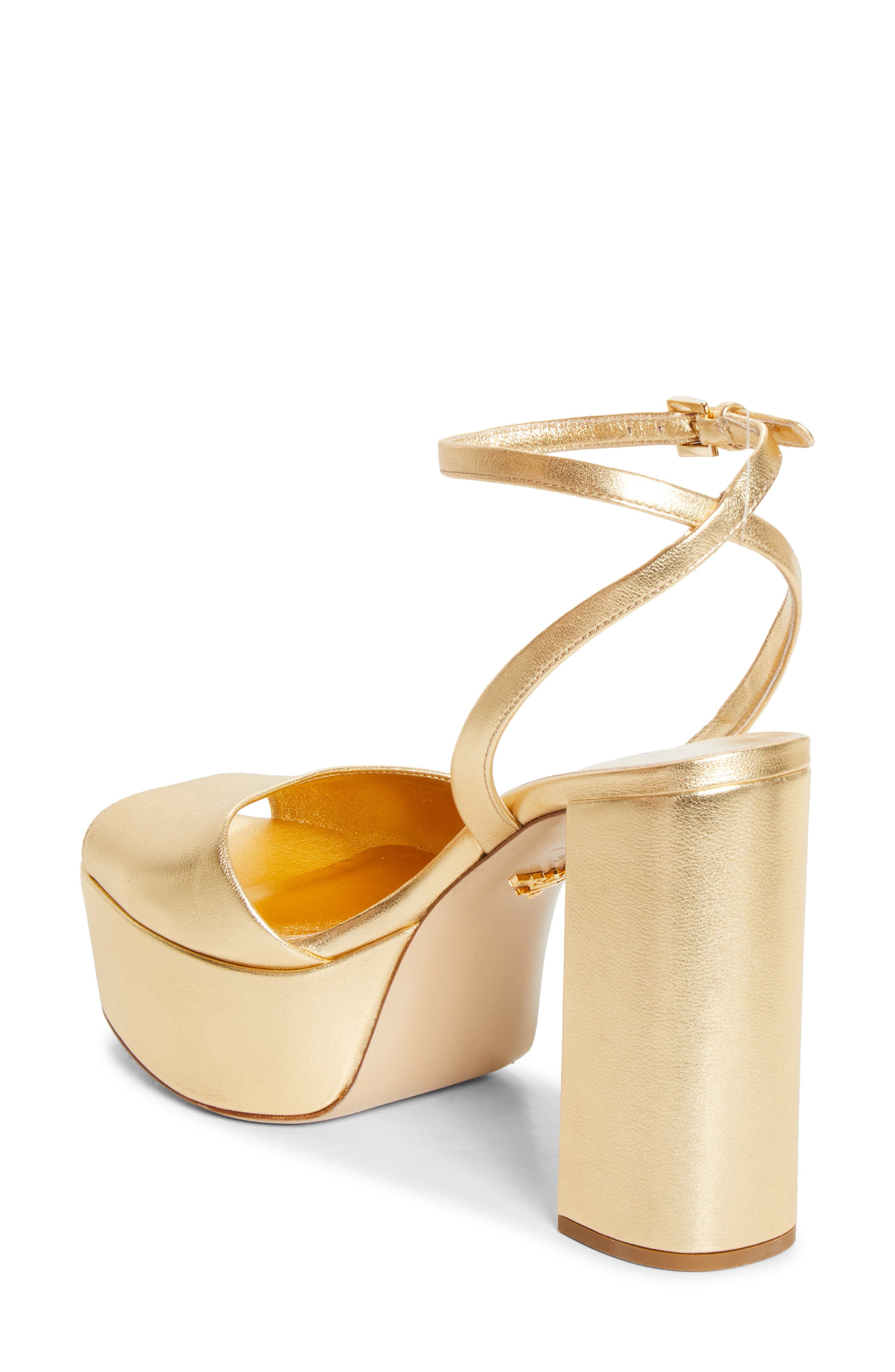 Prada Ankle Strap Platform Sandal, Alternate, color, Platino