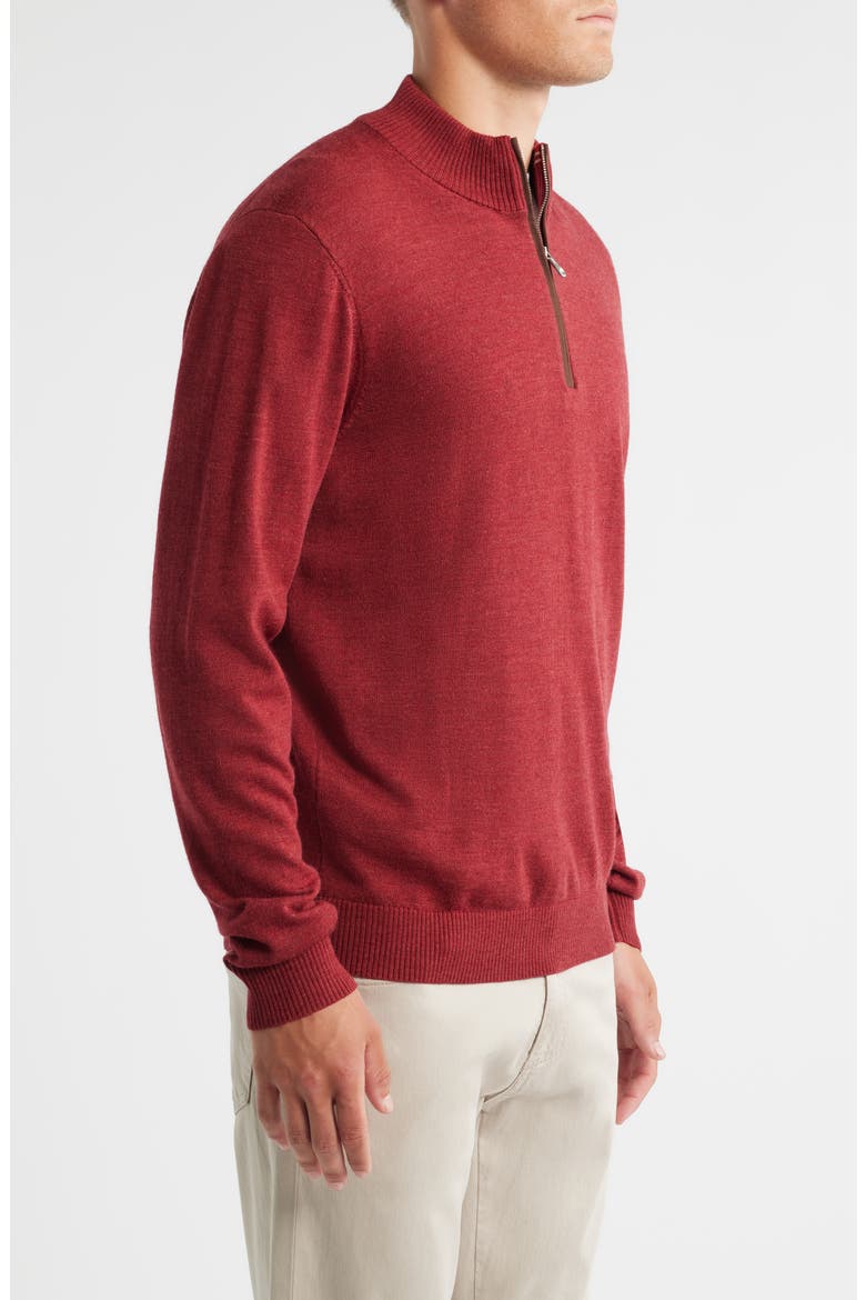 Raynor Merino Wool Quarter Zip Sweater, Alternate, color, CINNAMON