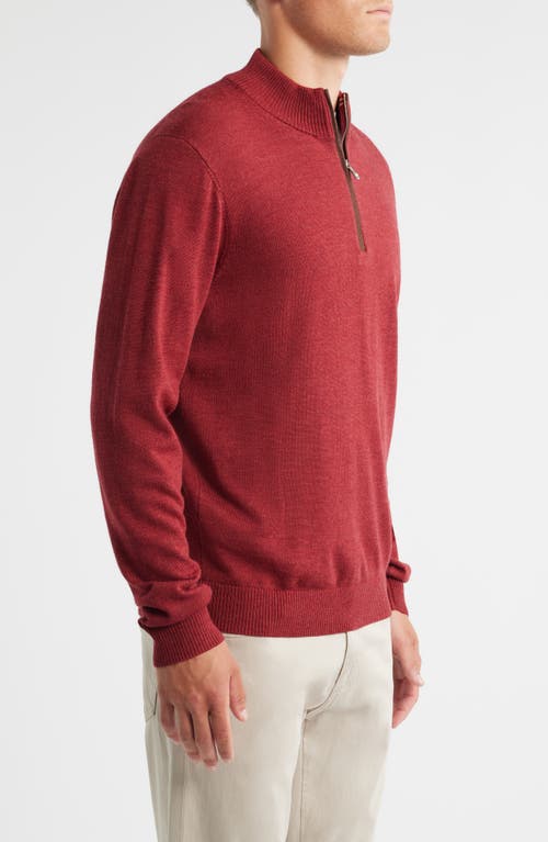 Johnnie-o Raynor Merino Wool Quarter Zip Sweater In Brown