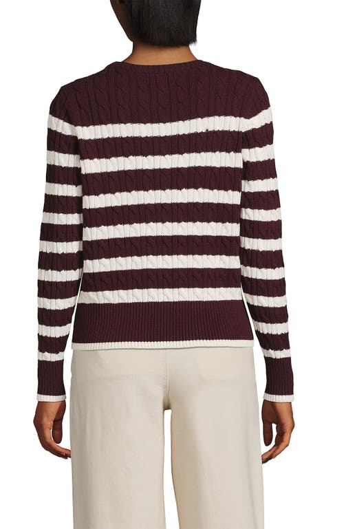Lands' End Drifter Modern Cable Crew Sweater In Multi
