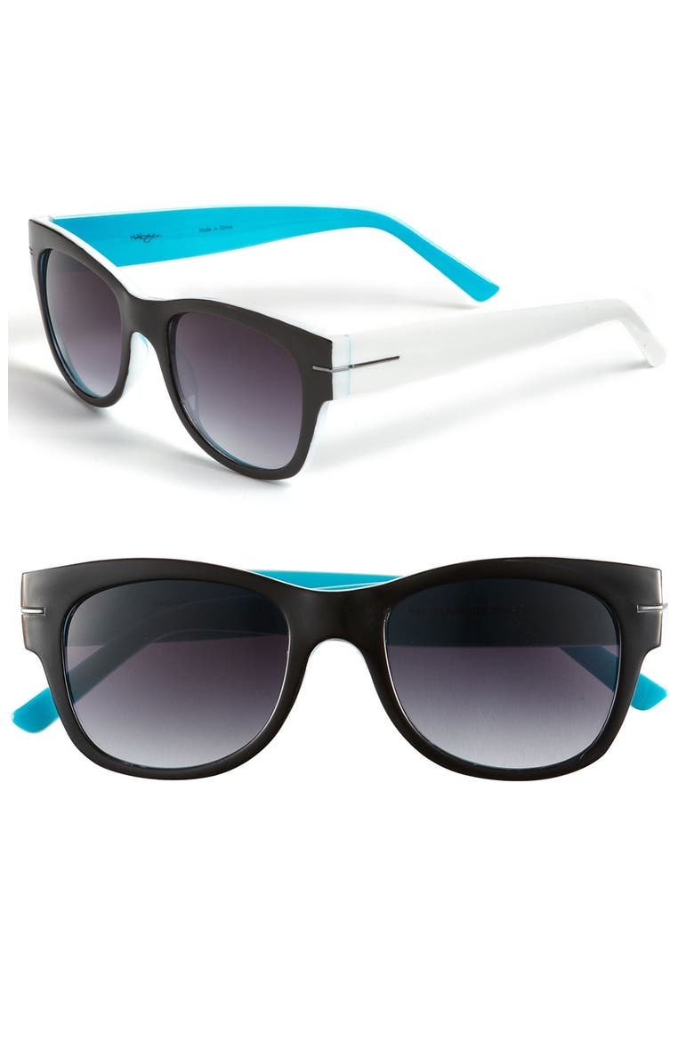 Retro Inspired Sunglasses, Main, color, BLACK/WHITE/BLUE