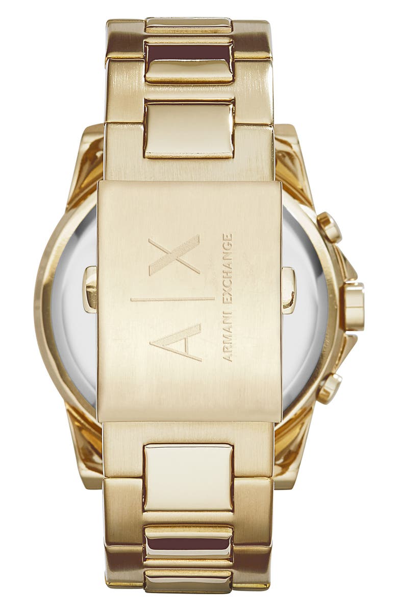 AX Armani Exchange Chronograph Bracelet Watch, 45mm, Alternate, color, Gold
