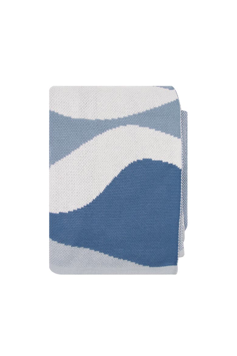 Blue Wave Turtle Indoor and Outdoor Throw Blanket, Alternate, color, Blue