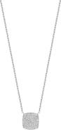 Bony Levy 18K White Gold Pavé Diamond Cushion Pendant Necklace