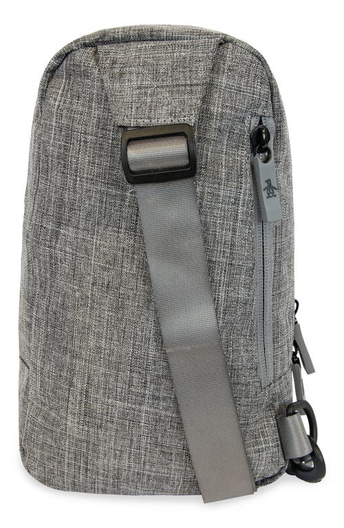 Original Penguin Sleek Sling Bag In Grey Crosshatch
