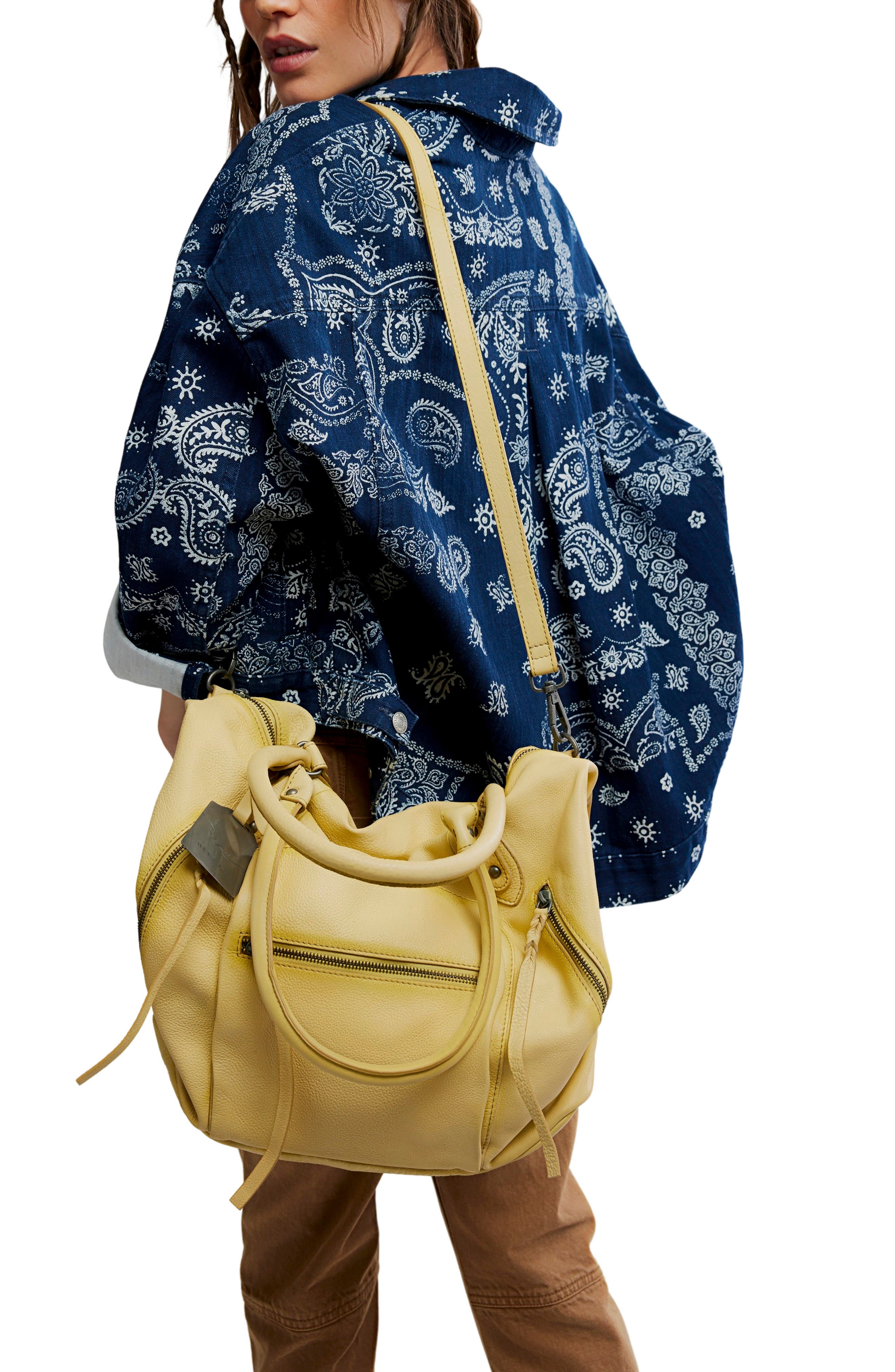 We The Free Emerson Leather Tote, Alternate, color, BUTTER YELLOW
