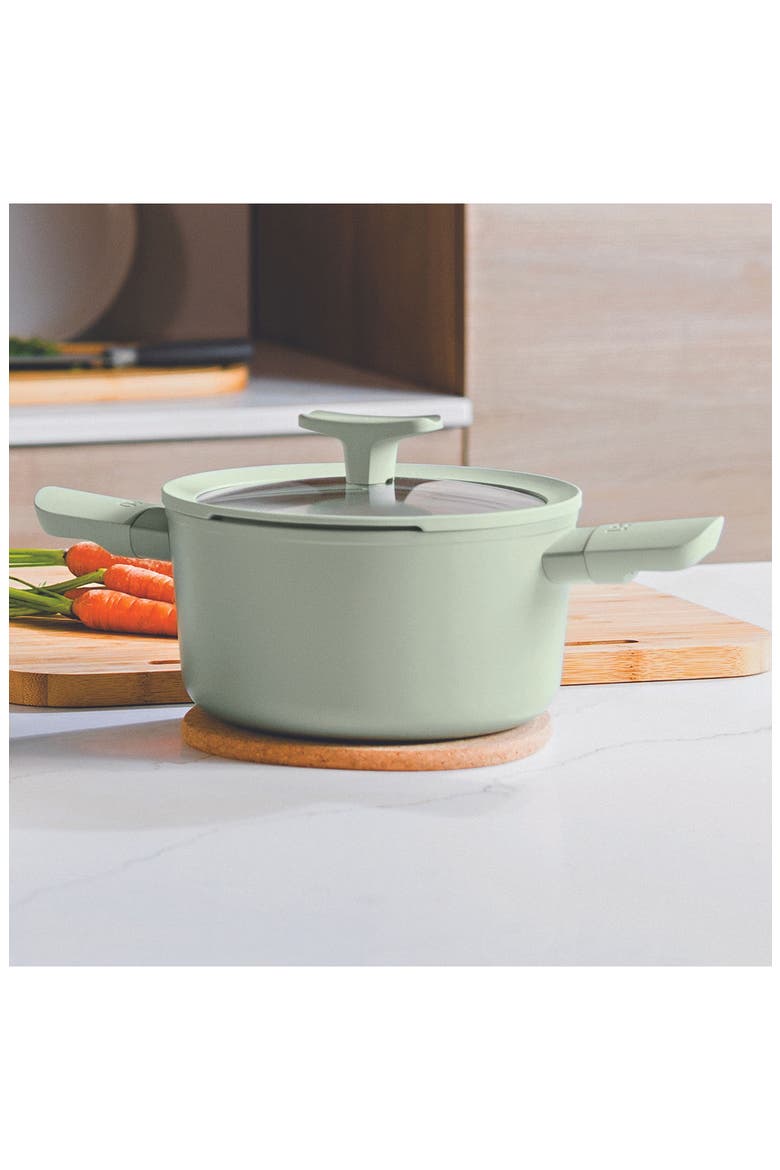Leo Balance 5.8-Quart Nonstick Covered Stockpot, Alternate, color, SAGE