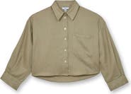 Reiss Solena Crop High-Low Linen Shirt