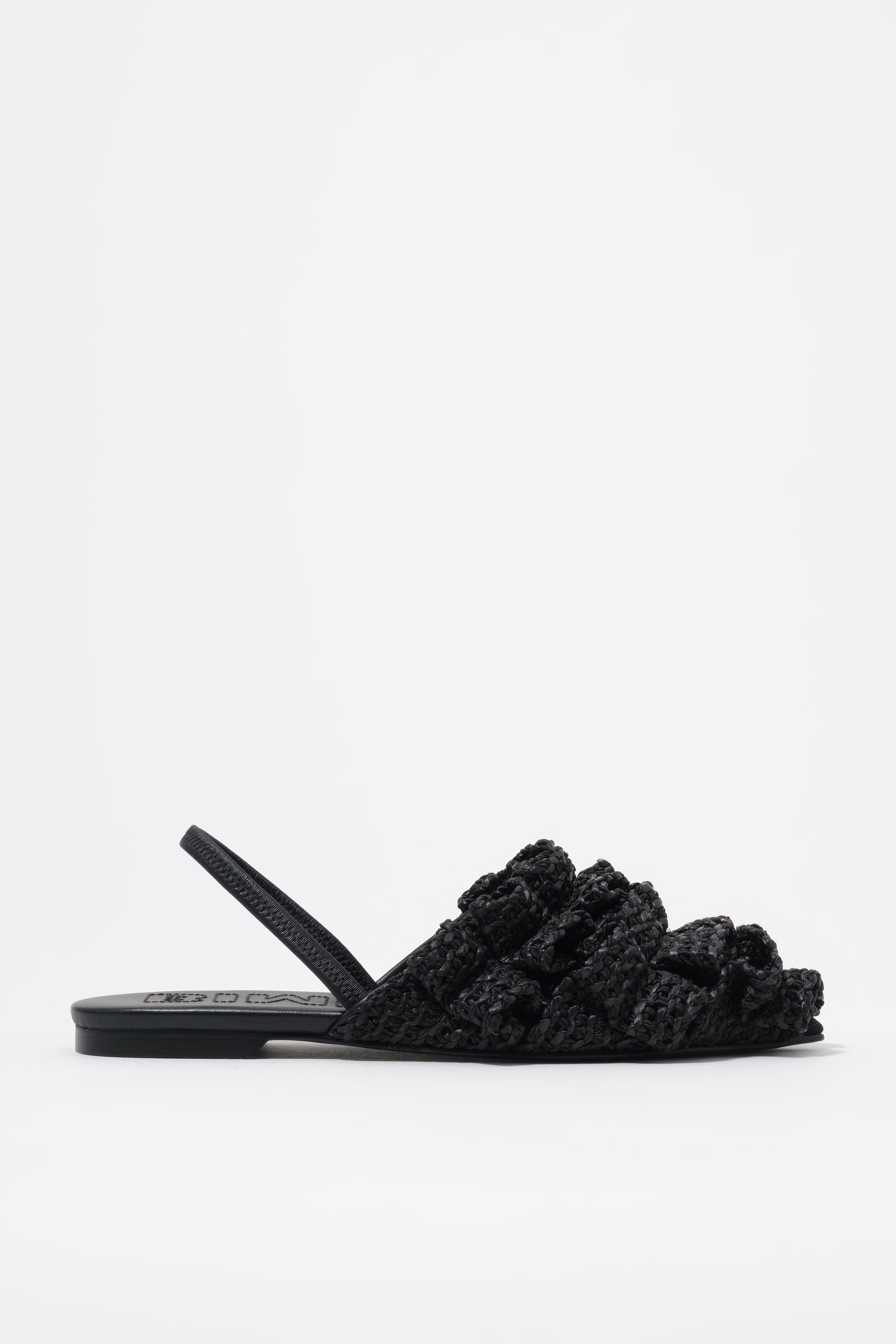 Raffia Slingback Ballerina Flats, Main, color, BLACK