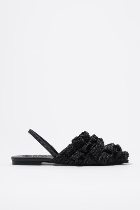 Raffia Slingback Ballerina Flats