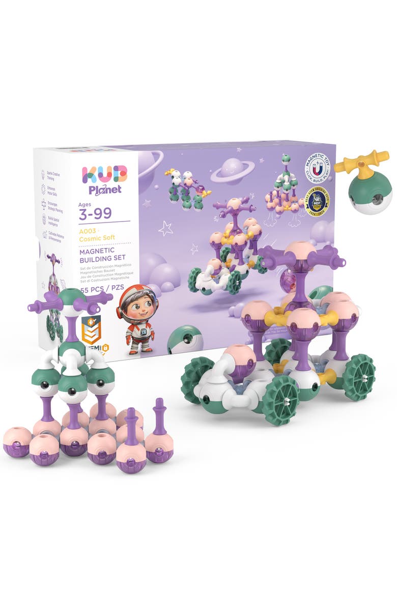KUB Planet Magnetic Building Set Magnetic Blocks Set 55 Pieces, Main, color, Multicolored