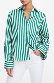 Madewell Poplin Easy Y-Neck Button-Up Shirt
