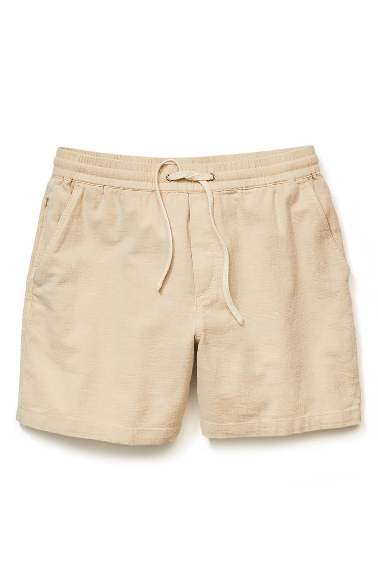 Marine Layer Saturday 6-Inch Drawstring Beach Shorts, Alternate, color, Sand