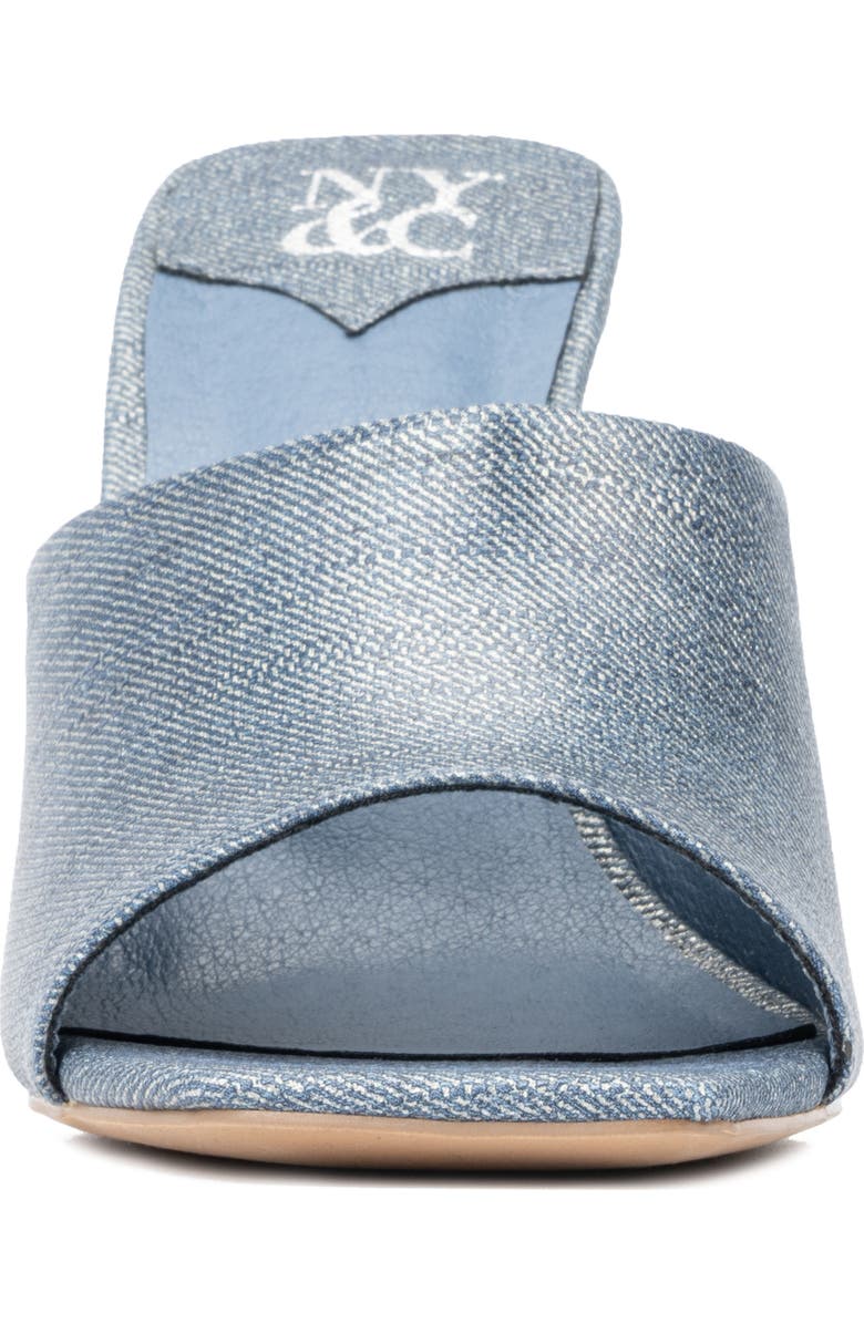 NEW YORK AND COMPANY Delara Croc Embossed Heeled Sandal, Alternate, color, Blue