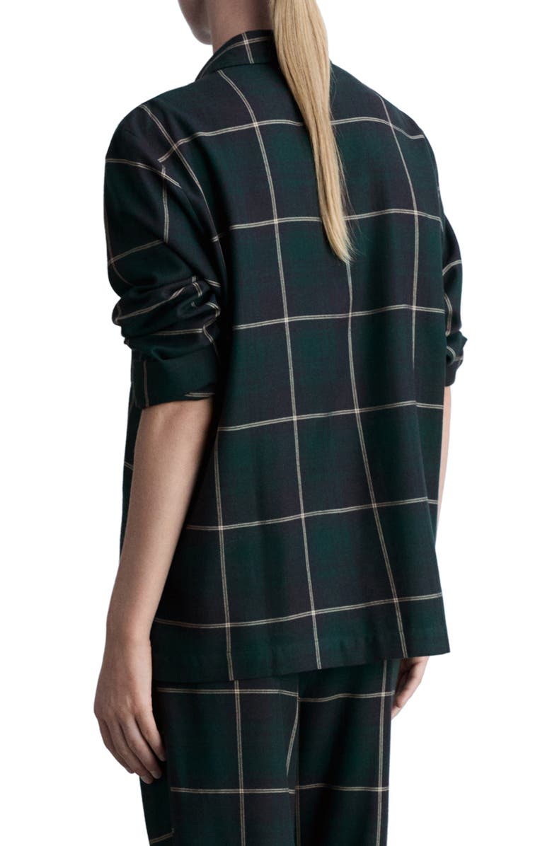 MANGO Check Flannel Pajama Shirt, Alternate, color, 